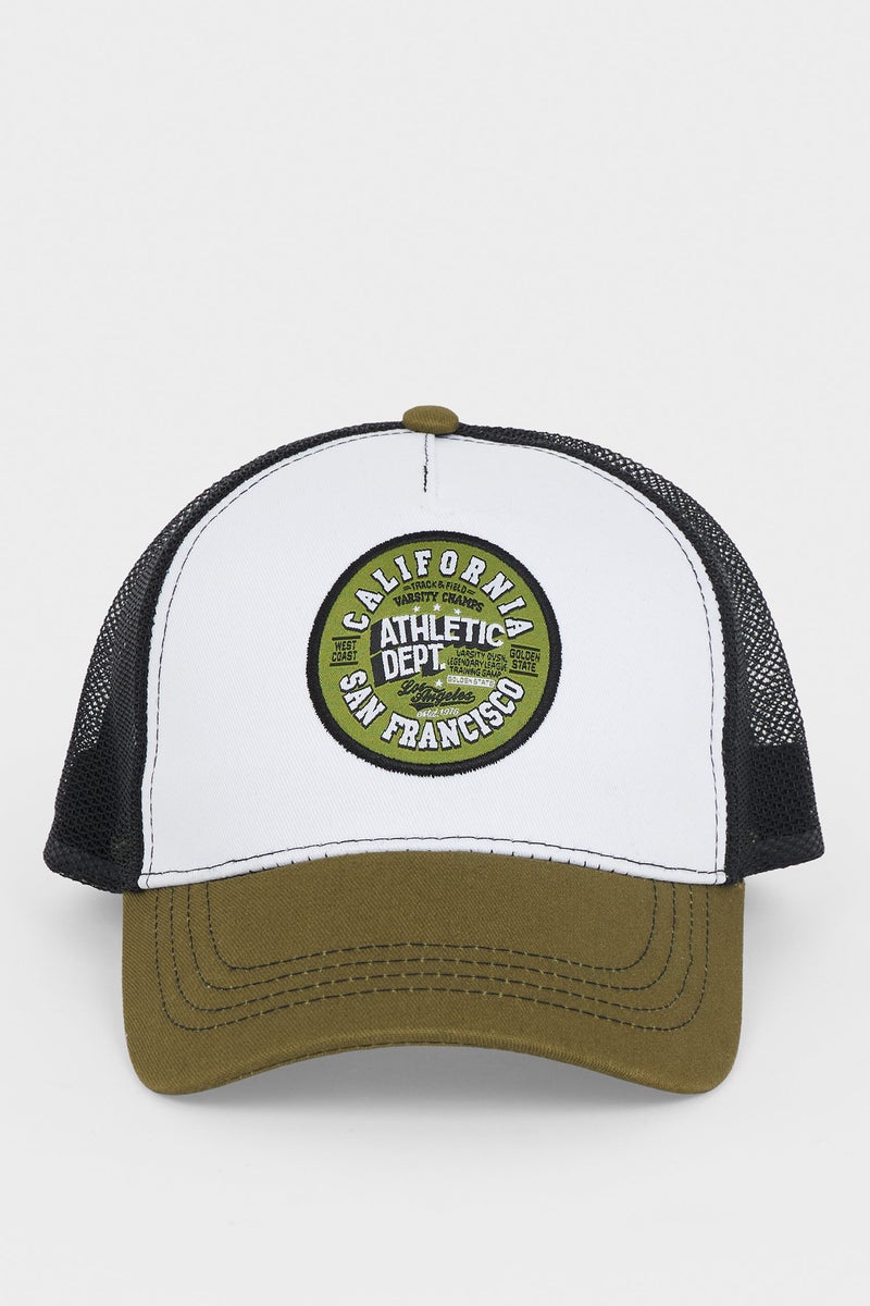 DeFacto Green Man Man Label Printed Woven Baseball Cap Casual - Image 5
